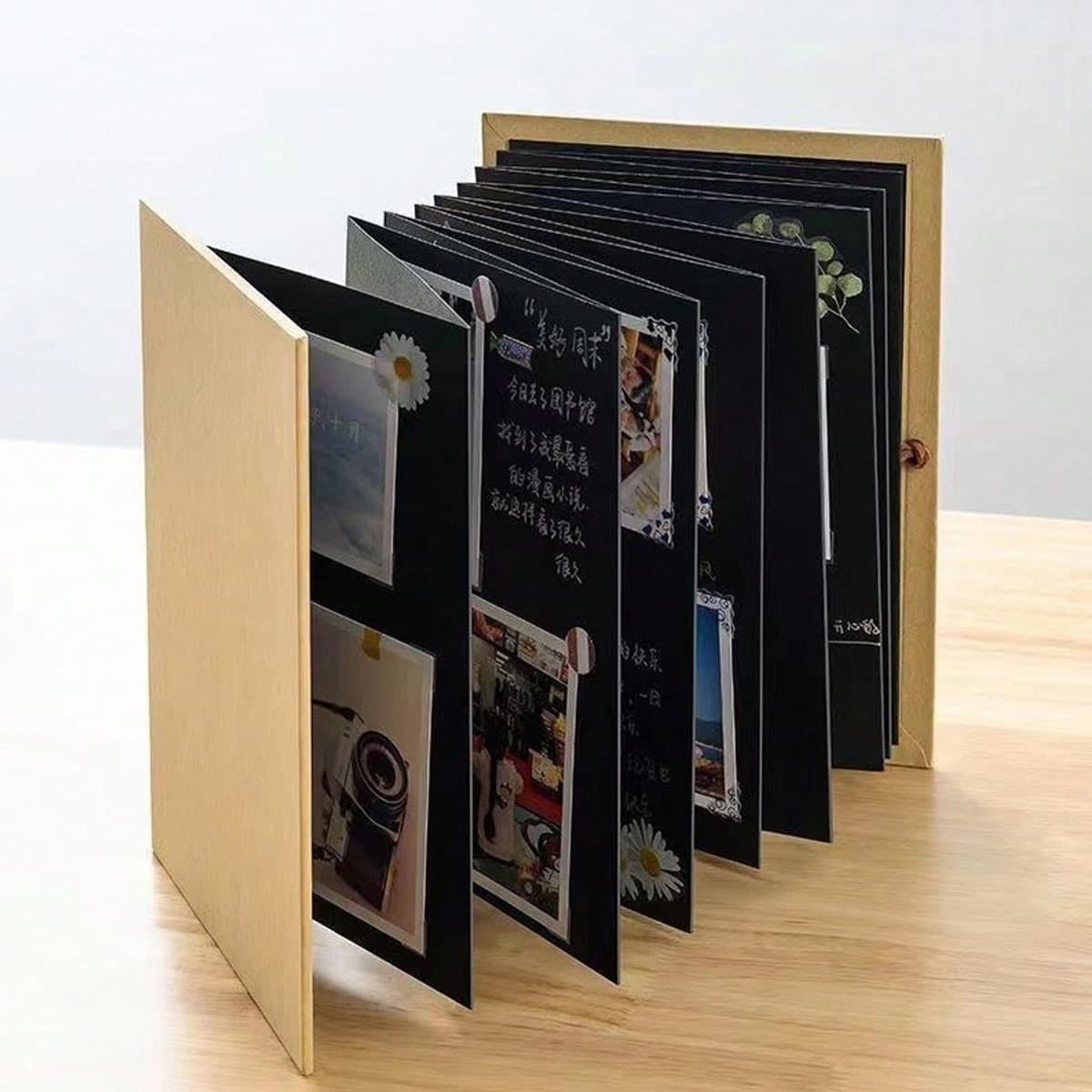 1 pièce de petit album photo DIY à soufflet et carnet de notes vierge pour enregistrer la croissance et les souvenirs au quotidien